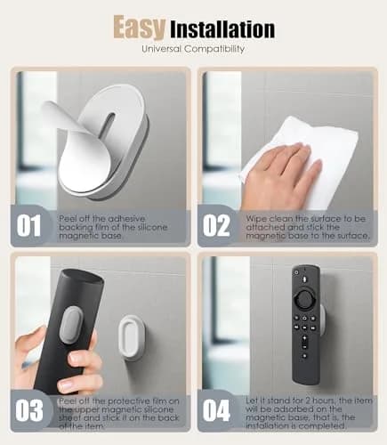 Nearockle Magnetic Remote Control Holder Wall Mount 5-Pack White | Strong N52 Magnet Adsorption for TV/Fan Remotes thumbnail 4