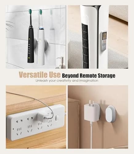Nearockle Magnetic Remote Control Holder Wall Mount 5-Pack White | Strong N52 Magnet Adsorption for TV/Fan Remotes thumbnail 6