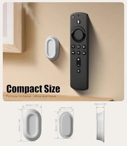 Nearockle Magnetic Remote Control Holder Wall Mount 5-Pack White | Strong N52 Magnet Adsorption for TV/Fan Remotes thumbnail 2