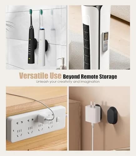 Nearockle Magnetic Remote Control Holder Wall Mount for TV/Fan, 5-Pack Black | Strong N52 Magnet Adsorption thumbnail 6