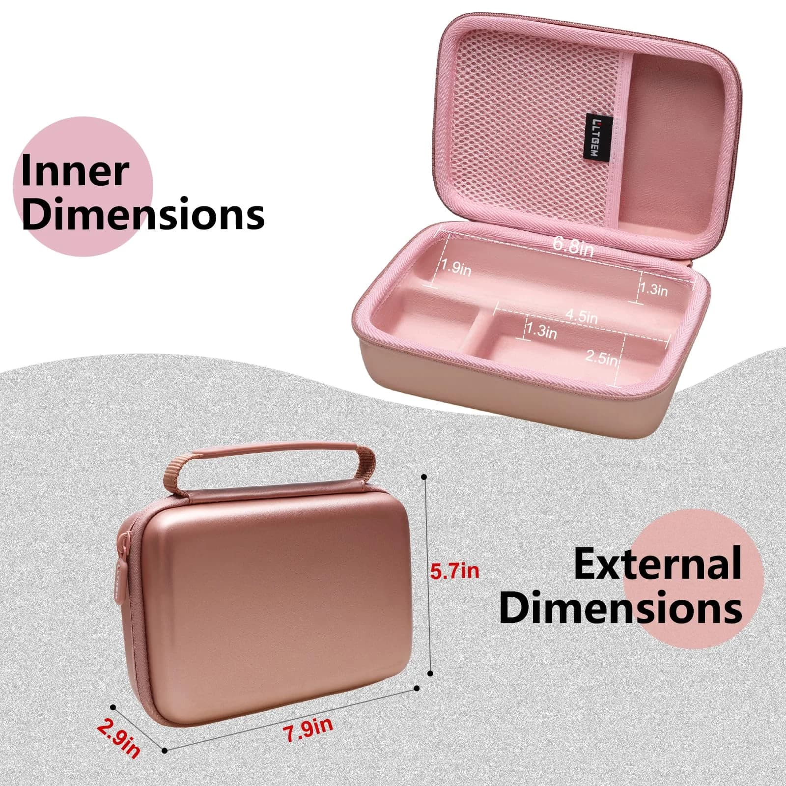 L LTGEM Rose Gold Strapless Hard Camera Case for Sony ZV-1F, ZV-1, ZV-1 II Vlog Cameras & Tripod - view 4