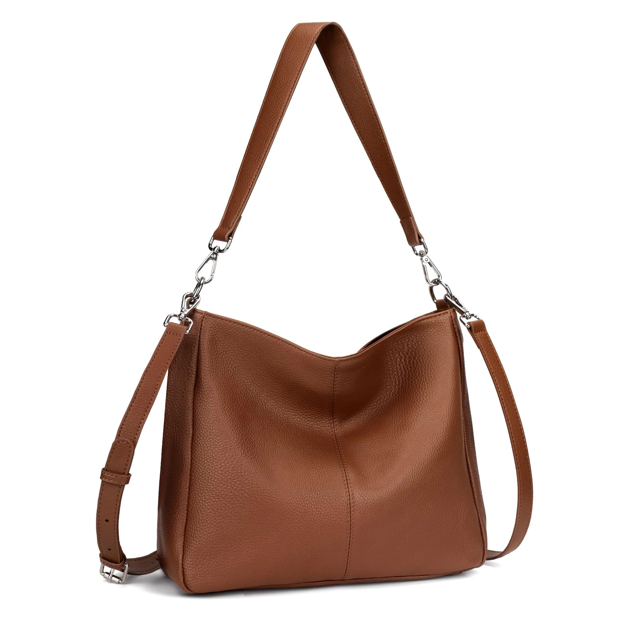 befen Genuine Leather Hobo Bag for Women | Adjustable Crossbody Shoulder Purse — Brown