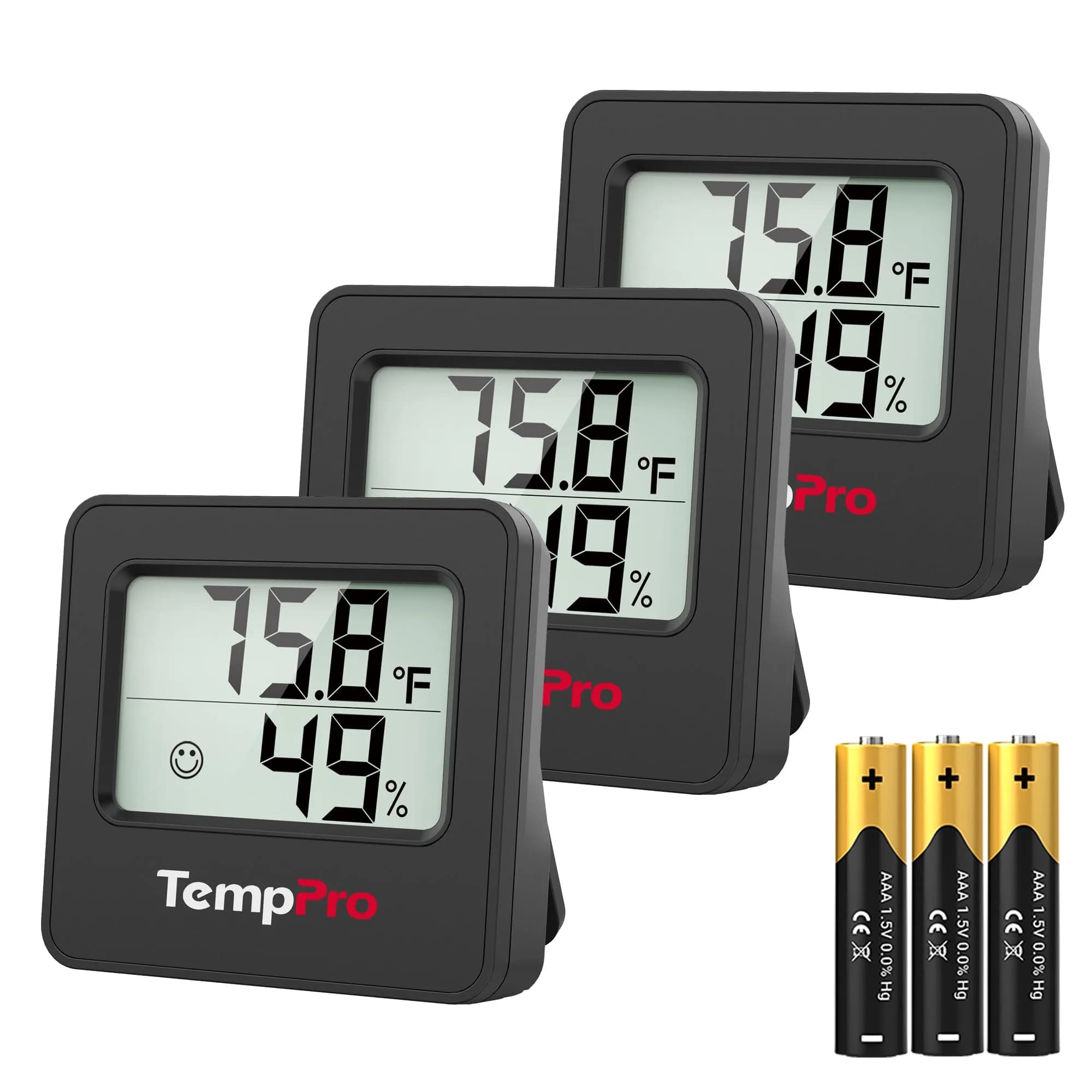 TempPro TempAir Digital Hygrometer & Thermometer 3 Pack | Indoor & Outdoor Monitoring — Indoor Thermometer