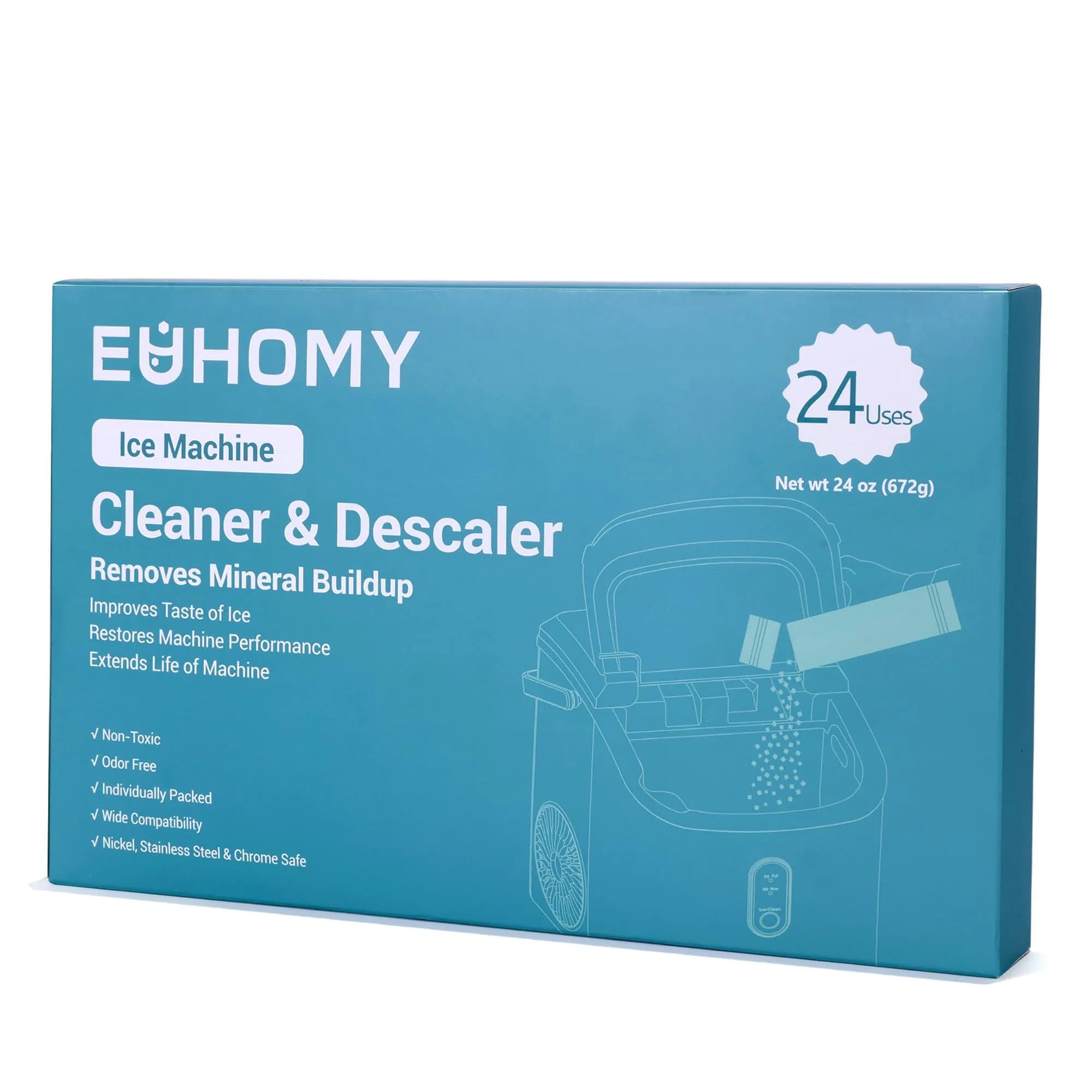 EUHOMY Ice Maker Cleaner & Descaler Powder 24 Uses | Organic Citric Acid for All Brands - view 8