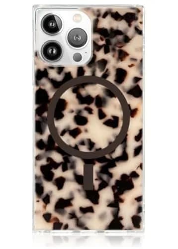 FLAUNT Official Square iPhone 15 Pro Max Case - Blonde Tortoise Shell | Shockproof & MagSafe Compatible thumbnail 1