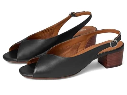 SoftWalk Lakewood Sandal Navy 12 Medium | Leather Dressy Heel with Adjustable Buckle thumbnail 1