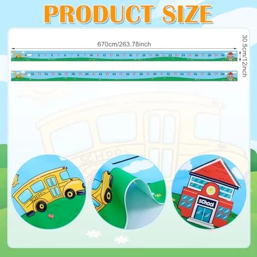 Nuanchu Kids Number Line Mats 0-60 | 6.7m (21.98 ft) x 30.5cm (12 Inch) Educational Learning Tools thumbnail 2