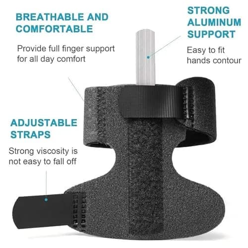 Sumifun Finger Brace Trigger Finger Splint for Arthritis & Injury | Fits Both Hands, Black thumbnail 4