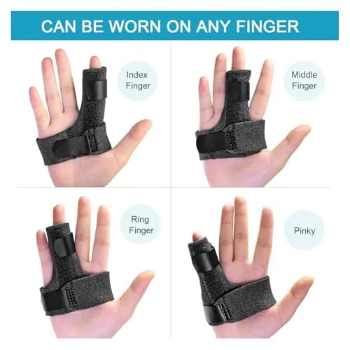 Sumifun Finger Brace Trigger Finger Splint for Arthritis & Injury | Fits Both Hands, Black thumbnail 5