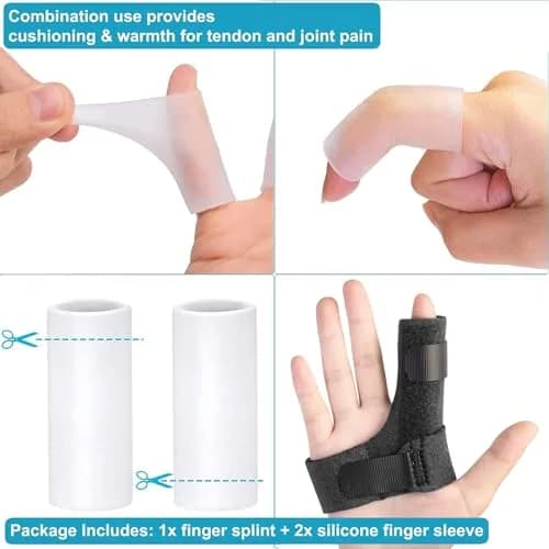 Sumifun Finger Brace Trigger Finger Splint for Arthritis & Injury | Fits Both Hands, Black thumbnail 7