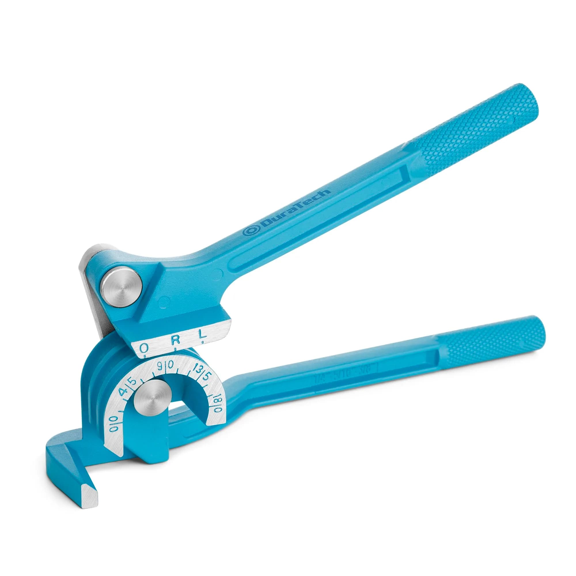 DURATECH 90 Degree Tubing Bender, 3-IN-1 Brake Line Bender | Lightweight Aluminum, Precise Calibration, Versatile for Plumbing & DIY — Blue / 180 Degree