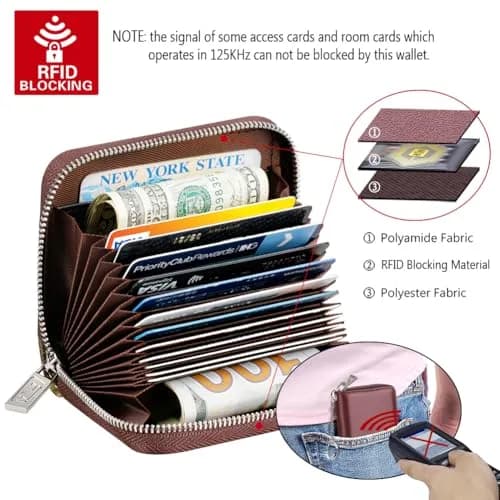 FurArt RFID Blocking Zipper Wallet for Women with Keychain | 11 cm (4.3 in) x 8 cm (3 in) x 1 cm (0.4 in) thumbnail 5