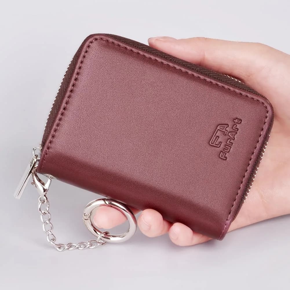 FurArt RFID Blocking Zipper Wallet for Women with Keychain | 11 cm (4.3 in) x 8 cm (3 in) x 1 cm (0.4 in) - view 6