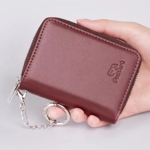 FurArt RFID Blocking Zipper Wallet for Women with Keychain | 11 cm (4.3 in) x 8 cm (3 in) x 1 cm (0.4 in) thumbnail 6