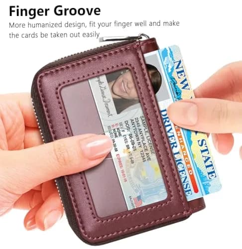 FurArt RFID Blocking Zipper Wallet for Women with Keychain | 11 cm (4.3 in) x 8 cm (3 in) x 1 cm (0.4 in) thumbnail 2