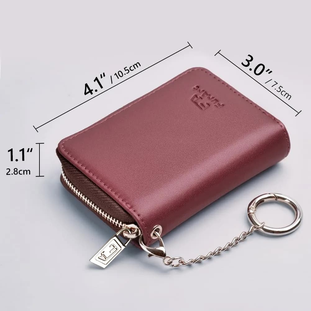 FurArt RFID Blocking Zipper Wallet for Women with Keychain | 11 cm (4.3 in) x 8 cm (3 in) x 1 cm (0.4 in) - view 4