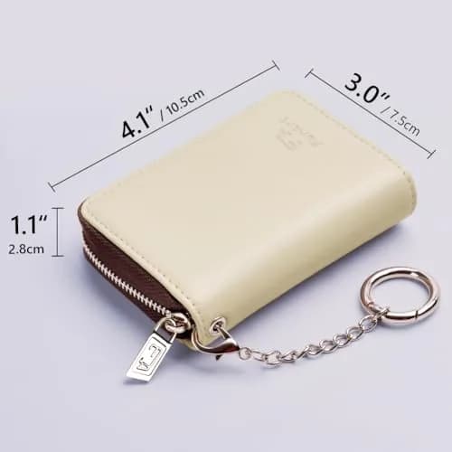 FurArt RFID Blocking Zipper Wallet for Women with Keychain | 11 cm (4.3") x 8 cm (3") x 3 cm (1.1") thumbnail 6