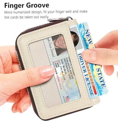 FurArt RFID Blocking Zipper Wallet for Women with Keychain | 11 cm (4.3") x 8 cm (3") x 3 cm (1.1") thumbnail 2
