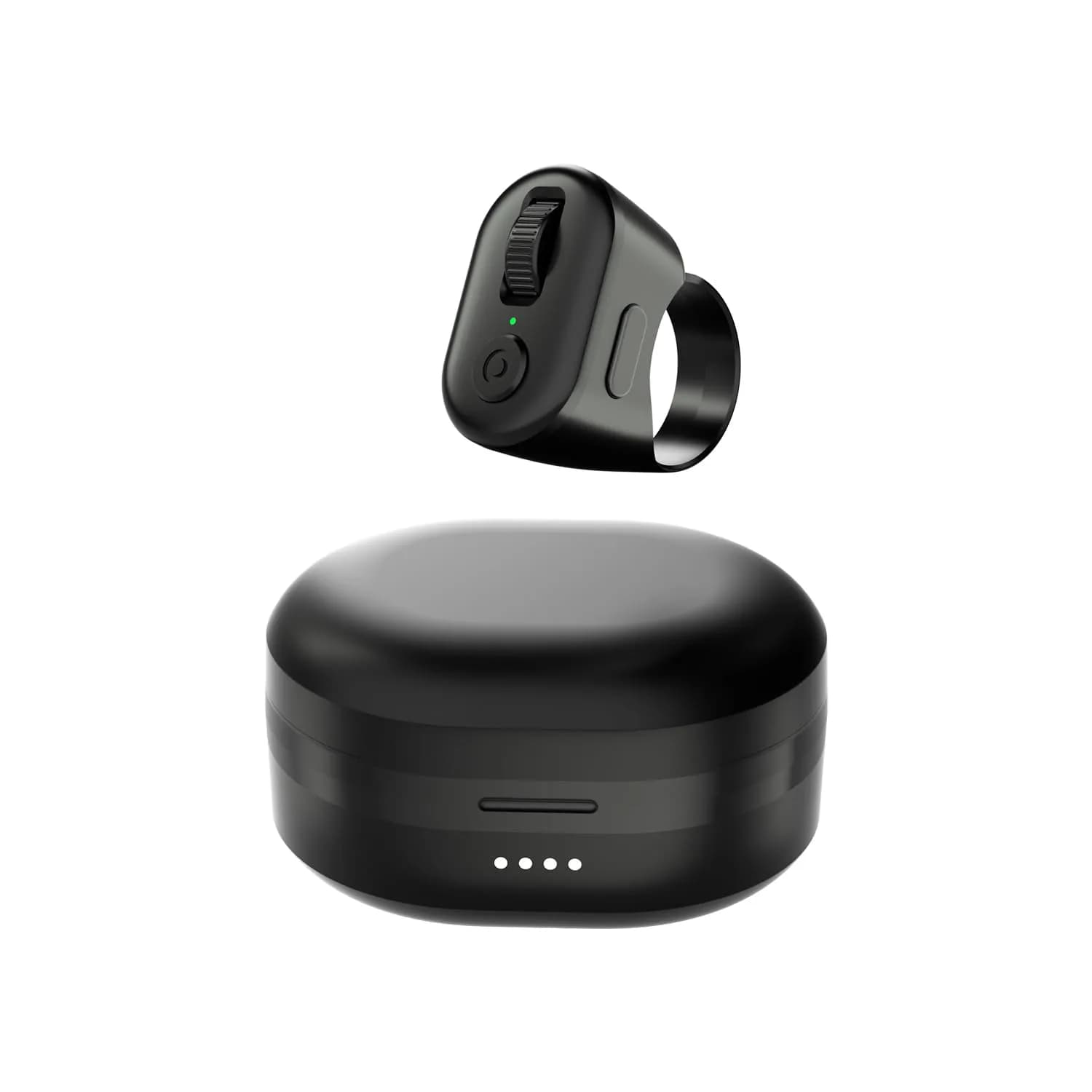 KINMATES Remote Control Ring for Tablets & Phones | Hands-Free TikTok & Ebook Page Turner, Bluetooth, Rechargeable, Black — Black