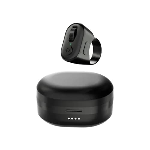 KINMATES Remote Control Ring for Tablets & Phones | Hands-Free TikTok & Ebook Page Turner, Bluetooth, Rechargeable, Black thumbnail 1
