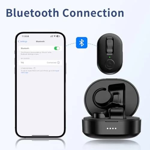 KINMATES Remote Control Ring for Tablets & Phones | Hands-Free TikTok & Ebook Page Turner, Bluetooth, Rechargeable, Black thumbnail 5