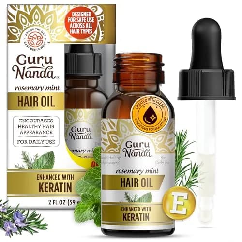 GuruNanda Rosemary Mint Hair Growth Oil 60ml (2 Fl Oz) | Stimulates Scalp for Stronger, Shinier Hair thumbnail 1