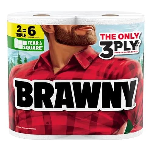 Brawny Tear-A-Square 3-Ply Paper Towels | Strong, Absorbent, Versatile (70-120 chars) thumbnail 1
