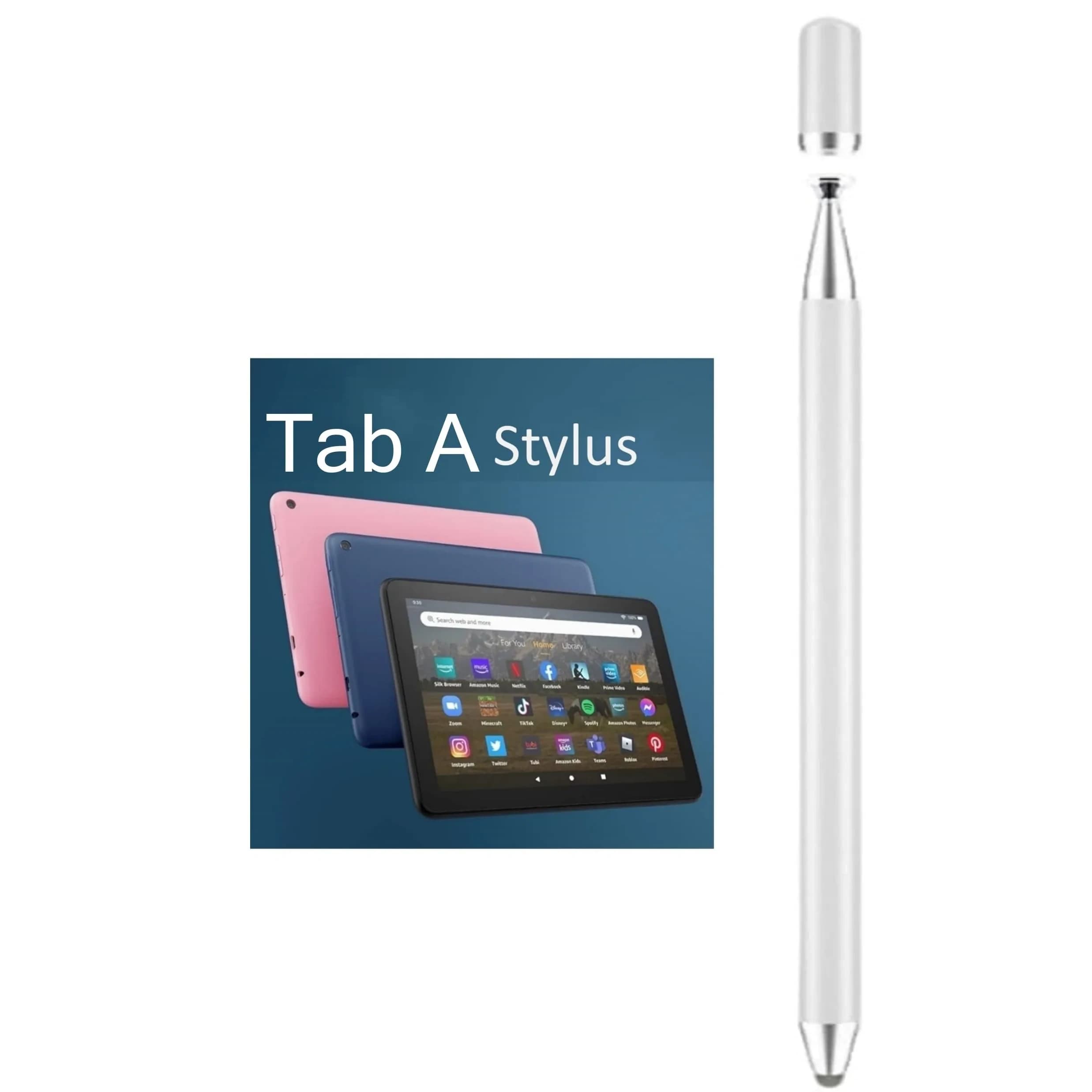 fllynewrite Pink Stylus Pen for Samsung Galaxy Tab A9/A8/A7/A7 Lite & Apple iPad Pro/iPhone | 2-Pack — White