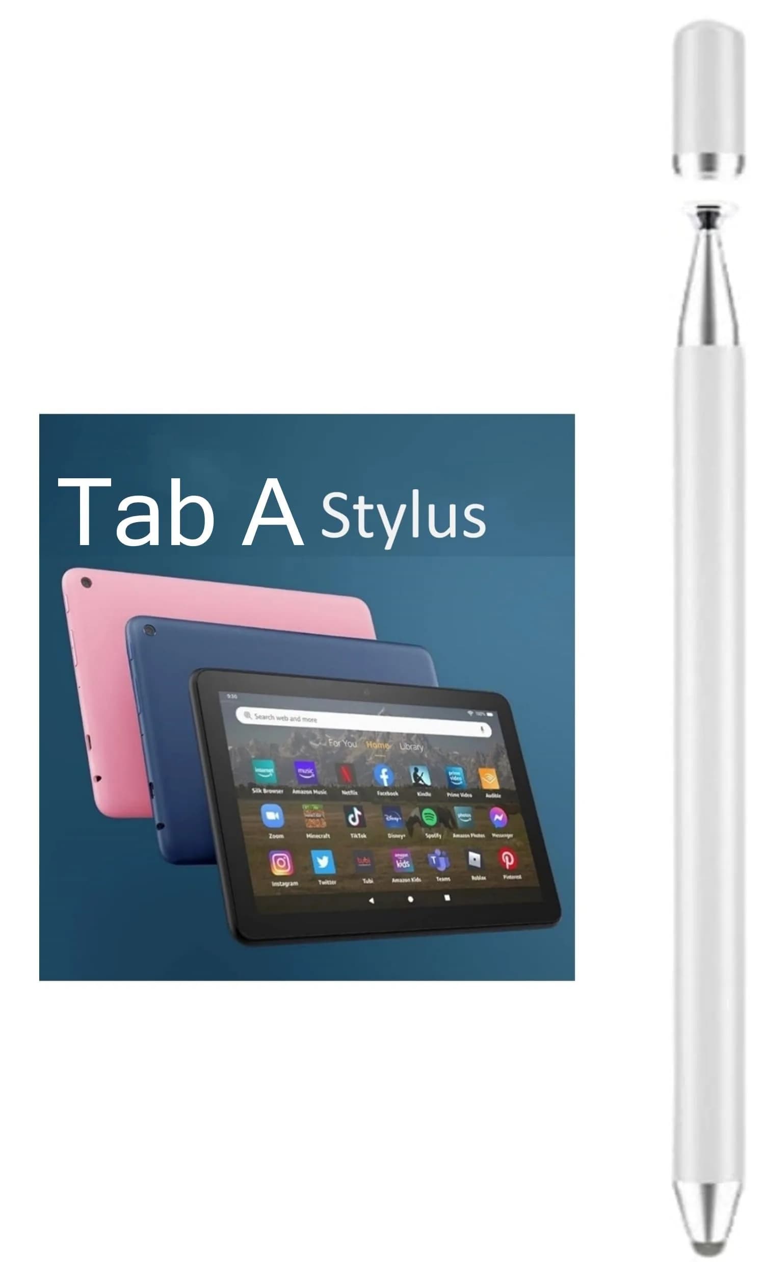 fllynewrite 2-in-1 Stylus Pen for Samsung Tab A Series/iPad Pro/iPhone/Surface (White) | Disc Tip & Rubber Tip - main product image