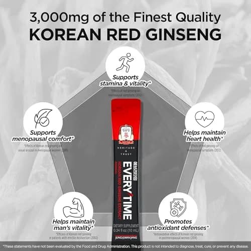 JUNG KWAN JANG Korean Red Ginseng Extract 30 Sticks | 3,000mg, Energy & Focus Support, Vegan, Portable thumbnail 6