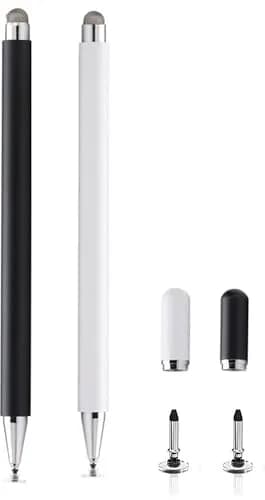 fllynewrite 2-in-1 Stylus Pen 2-Pack (Black+White) | Universal Touch Screen Compatibility thumbnail 1