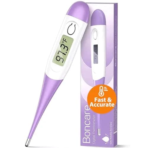 Boncare Digital Oral Thermometer for Adults and Kids, Purple | Fast & Accurate 10-Second Reading thumbnail 1