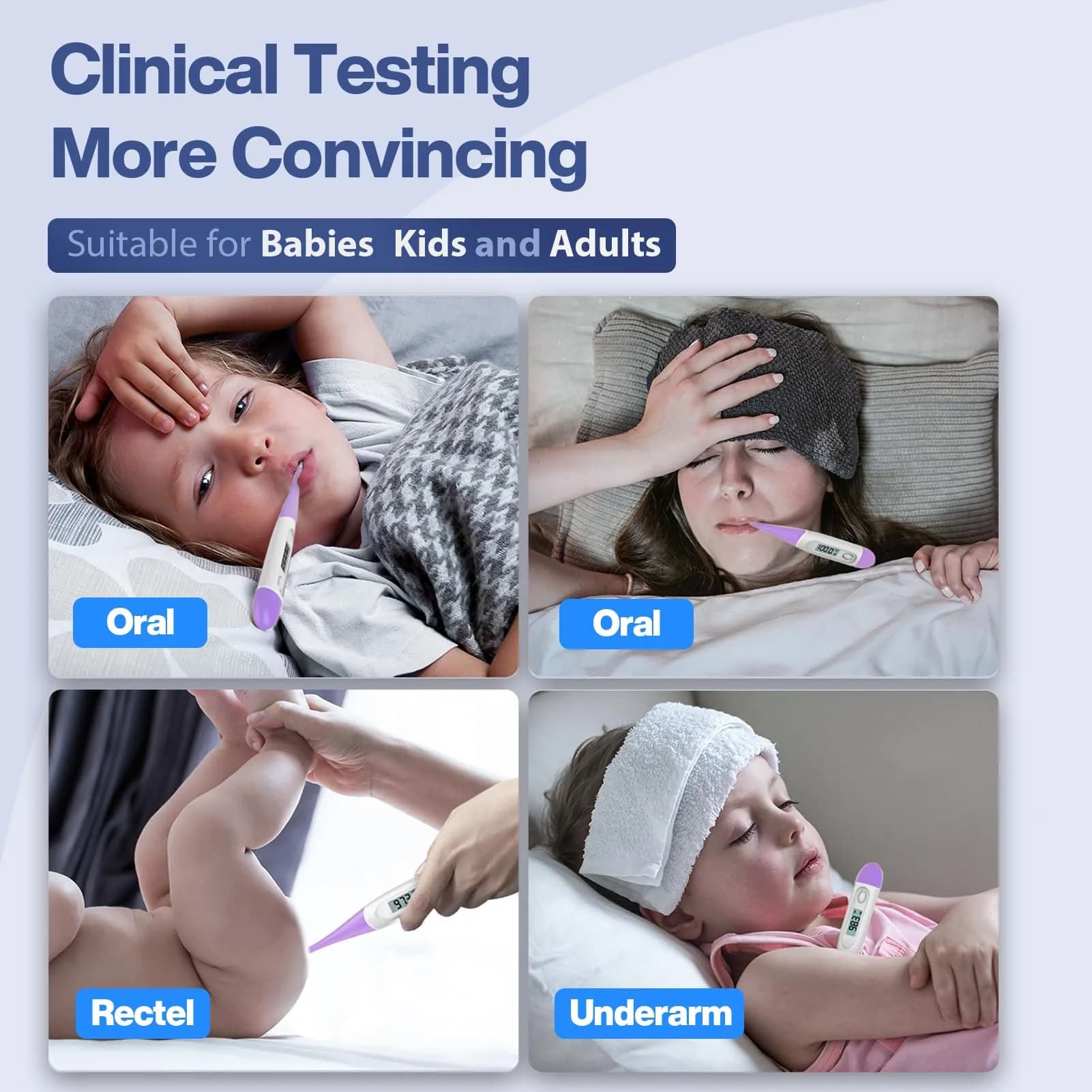 Boncare Digital Oral Thermometer for Adults and Kids, Purple | Fast & Accurate 10-Second Reading - view 4