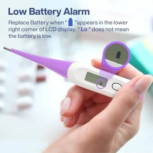 Boncare Digital Oral Thermometer for Adults and Kids, Purple | Fast & Accurate 10-Second Reading thumbnail 7