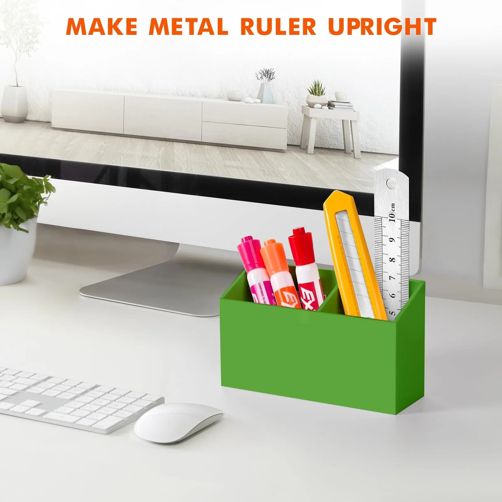 BEYGORM Magnetic Dry Erase Marker Holder with Non-Slip Pad 15 cm (5.9 in) | Acrylic Organizer for Whiteboards & Fridges - view 6
