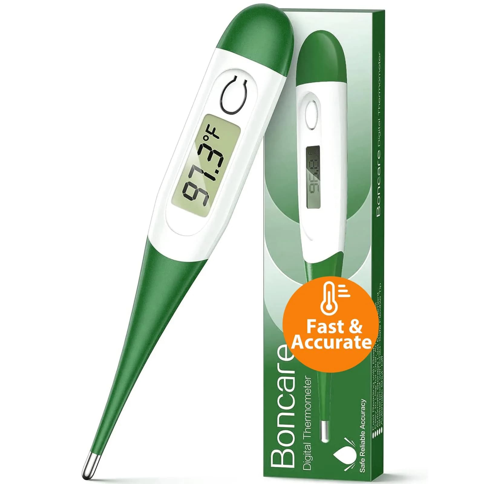 Boncare 10 Seconds Oral Thermometer Dark Green | Accurate & Safe Digital Thermometer for Adults and Kids - main product image