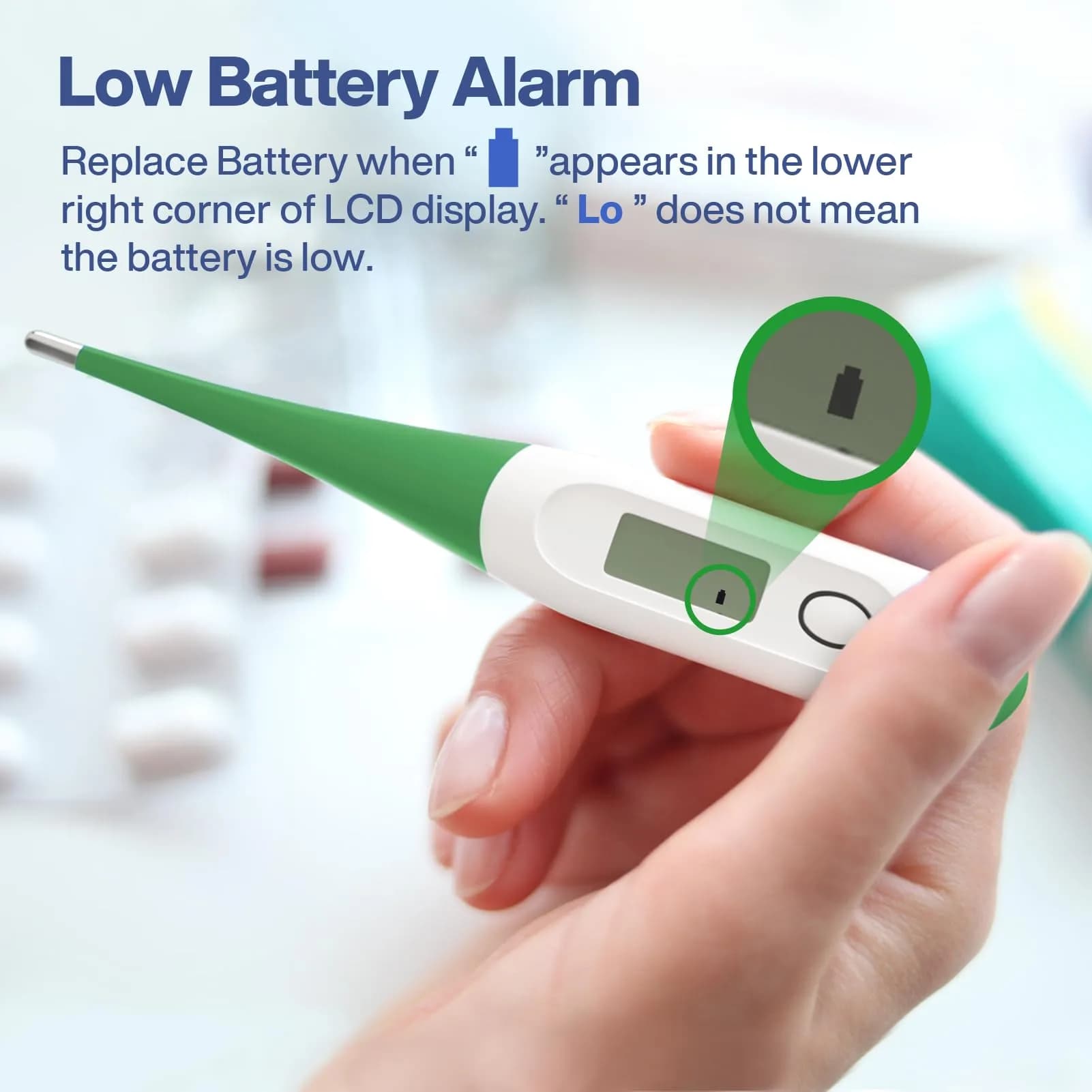 Boncare 10 Seconds Oral Thermometer Dark Green | Accurate & Safe Digital Thermometer for Adults and Kids - view 7
