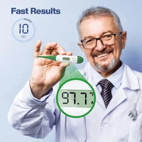 Boncare 10 Seconds Oral Thermometer Dark Green | Accurate & Safe Digital Thermometer for Adults and Kids thumbnail 2