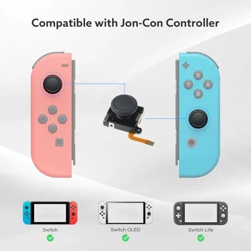 BRONAL TMR Hall Effect Joystick Replacement for Switch JoyCon (4-Pack, Black 2 pairs) | Precision Anti-Drift Repair Kit thumbnail 4