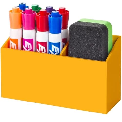 BEYGORM Magnetic Dry Erase Marker Holder with Non-Slip Pad, Acrylic Organizer 15.0 cm (5.9 in) | Attaches Securely to Whiteboards & Fridges thumbnail 1