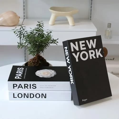 Fabiacci Decorative Books for Home Decor, Set of 3 | Modern Farmhouse Book Display thumbnail 6