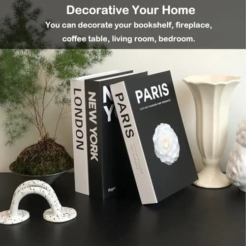 Fabiacci Decorative Books for Home Decor, Set of 3 | Modern Farmhouse Book Display thumbnail 3