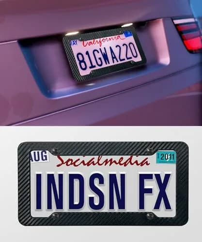 SCUARI Carbon Fiber License Plate Frames (2-Pack, 12.2" x 6.3" / 31cm x 16cm) | Universal Fit for US & Canadian Plates thumbnail 6