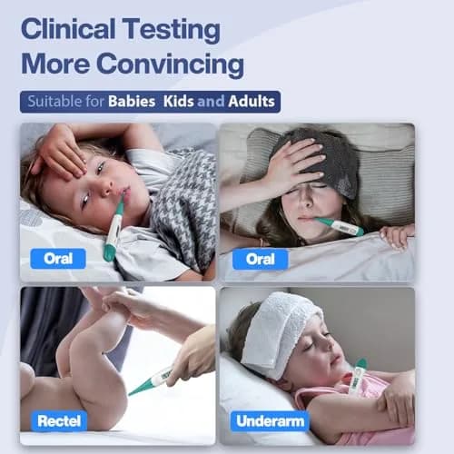 Boncare Digital Thermometer for Adults, Kids & Babies, Clear Blue | Fast & Accurate Reading thumbnail 4