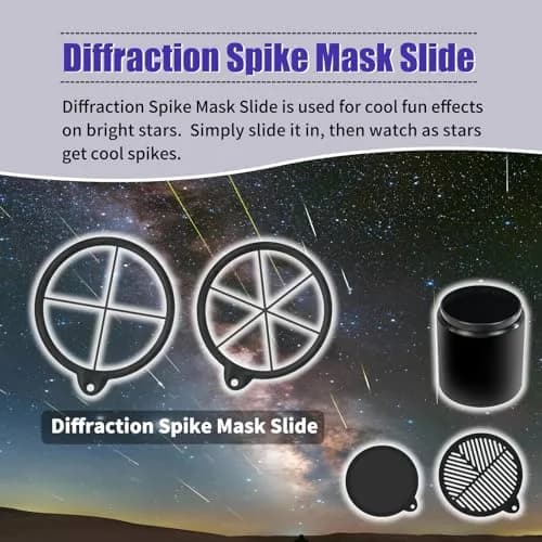 XJJ Dew Shield Combination with Bahtinov Mask & Diffraction Spikes for ZWO SeeStar S50 Telescope thumbnail 6