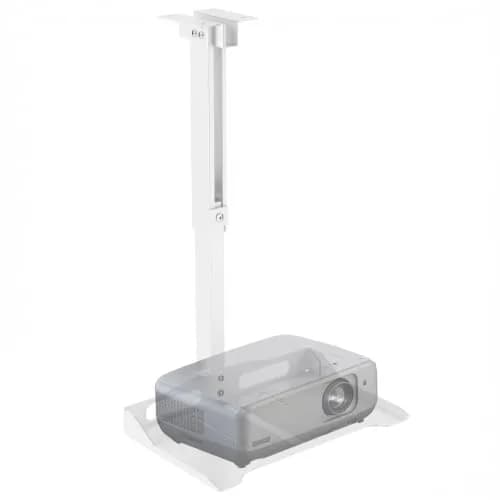 WALI Projector Ceiling Mount Tray, Height Adjustable Wall Mount Holder for Projectors, Hidden Cable Management, Fits Projectors up to 22lbs, 13.7" x 8.6" Platform, White (PM-005-W) thumbnail 1