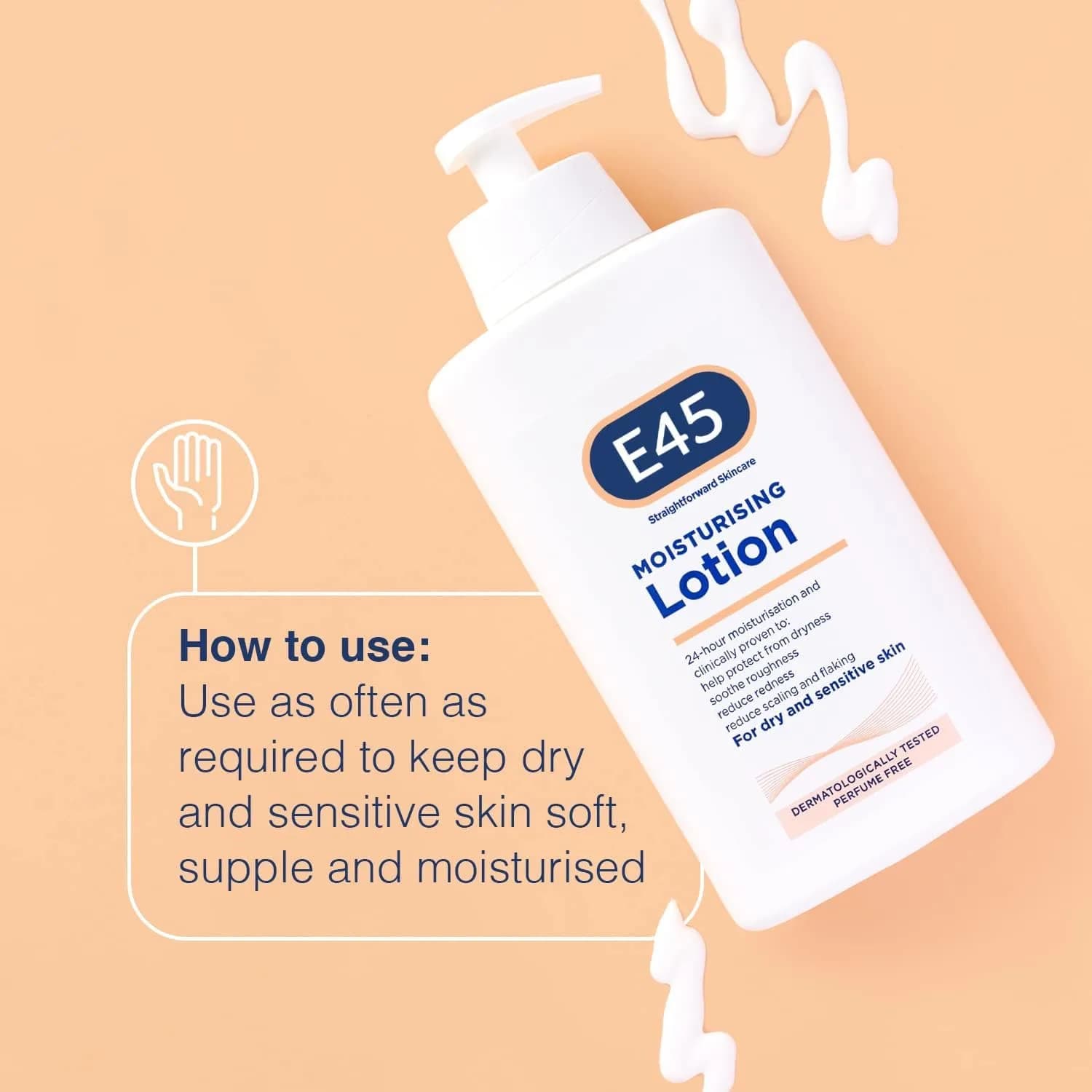 E45 Dermatological Moisturising Lotion 1000 ml (33.8 Fl Oz) | Clinically Tested for Dry, Sensitive Skin - view 2