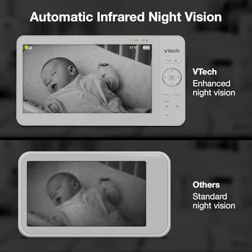VTech Advanced HQ Max Twin Baby Monitor with 2 Cameras, 7" IPS Split Screen, 5000mAh Battery, 360° PTZ, 4X Zoom, Night Vision | No WiFi Needed thumbnail 9