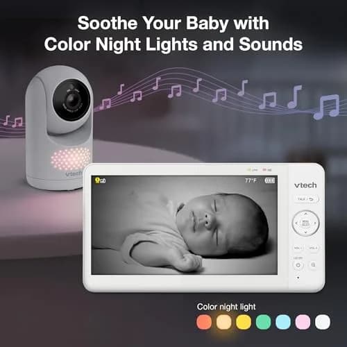 VTech Advanced HQ Max Baby Monitor No WiFi, 7" IPS Screen, 5000mAh Battery | Secure FHSS Connection thumbnail 7