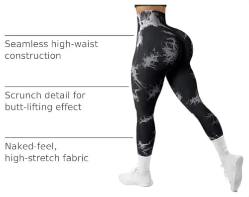 JGS1996 Tie Dye Scrunch Butt Leggings for Women High Waist Tummy Control | Booty Sculpting Workout Tight (70-120 chars) thumbnail 4